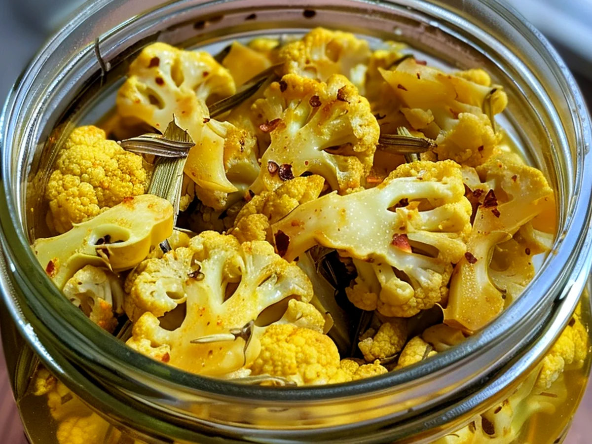 Zesty Turmeric Cauliflower Pickles with Ginger and Lemongrass Recipe